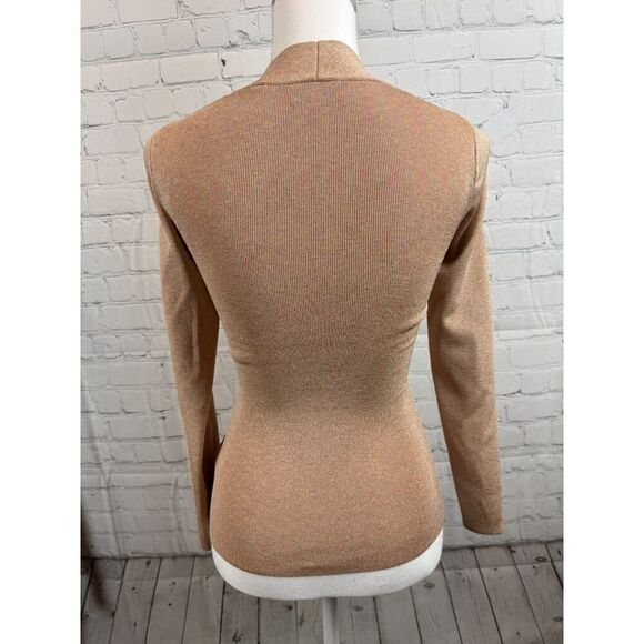 TED BAKER Eloisy dusky pink faux wrap cross over knit pullover size 0 (2 US) - Picture 4 of 7